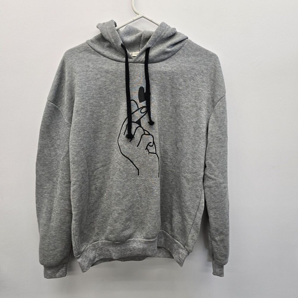 Chan Laing Dain Pocketless Gray Hoodie Size Medium US-XL On Hoodie Tag(A13)